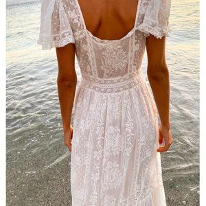 White LoveShack Fancy Norma dress